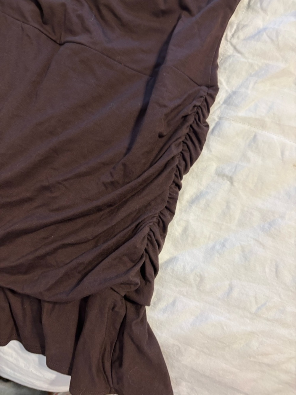Reformation Amelia Knit Dress Chocolate Sleeveless Ruched Mini Dress NWT - Picture 8 of 8